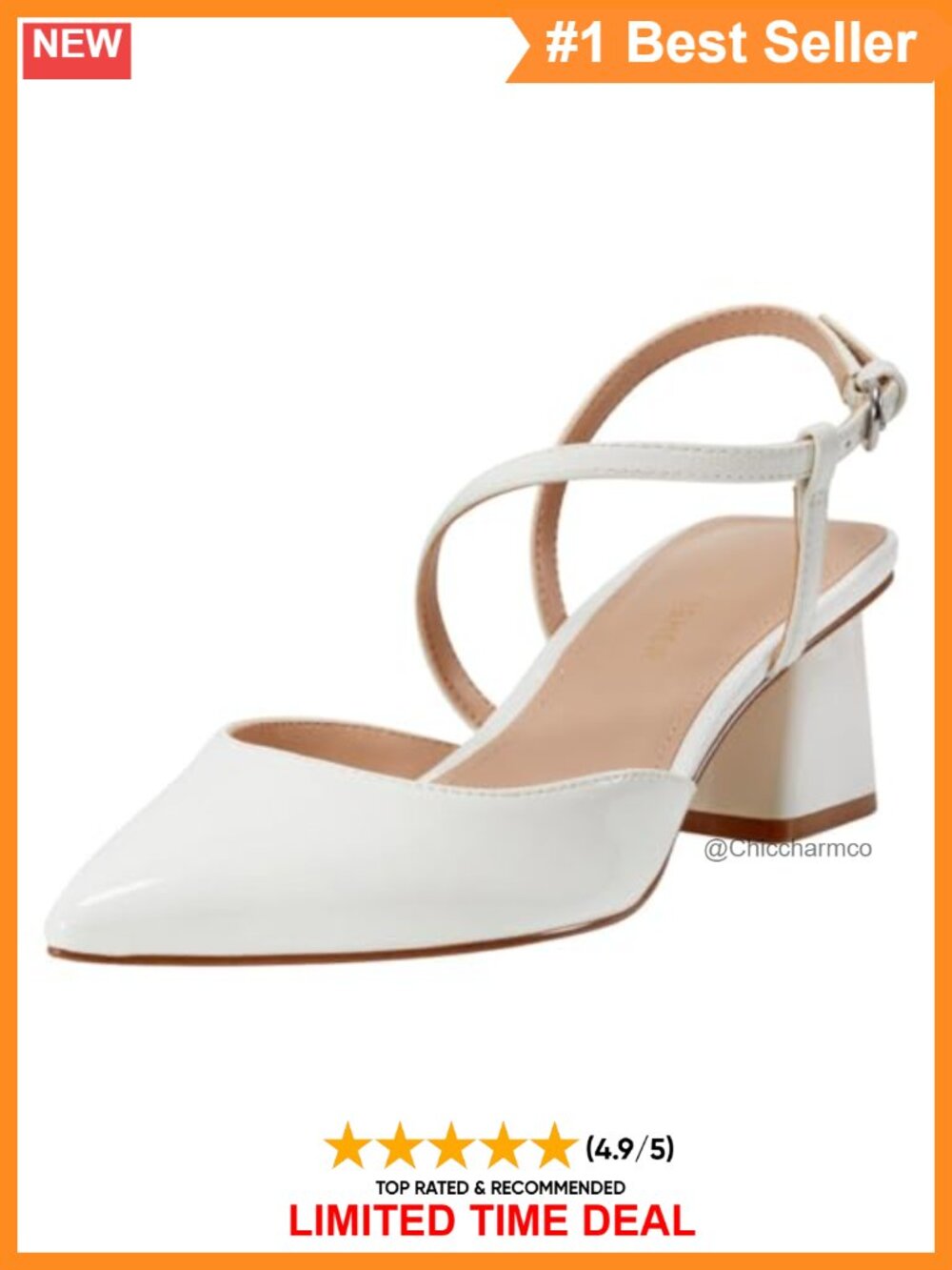 Marc Fisher Loya Faux Patent Leather Pointy Toe Block Heel Pumps